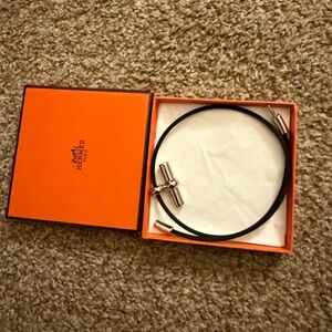 Hermès Black and Silver Necklace